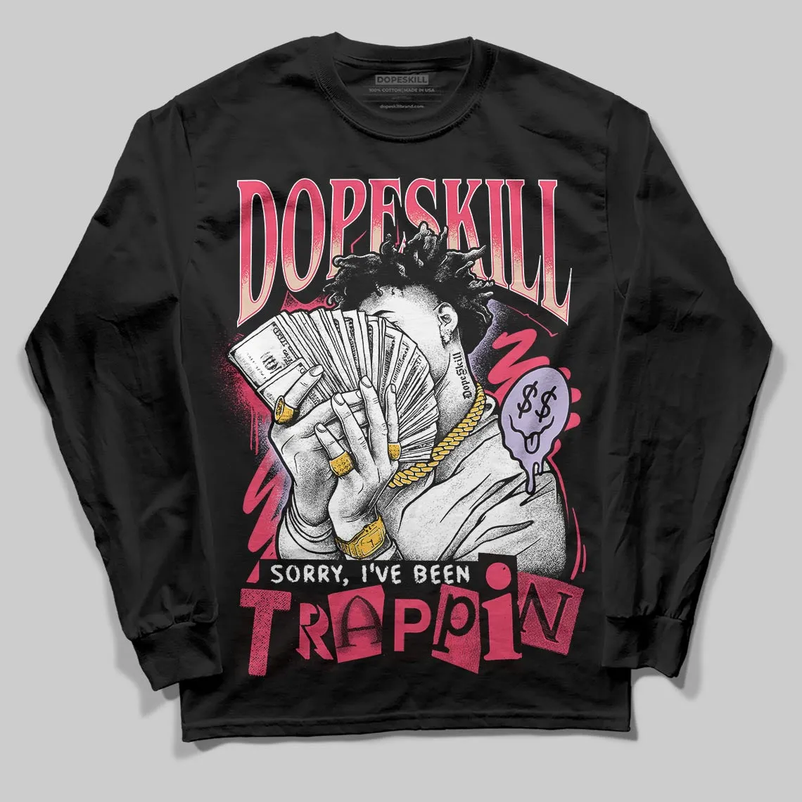 Peanut Butter Jelly 5s DopeSkill Long Sleeve T-Shirt Sorry I've Been Trappin Graphic sold by DopeSkill product image thumbnail 2