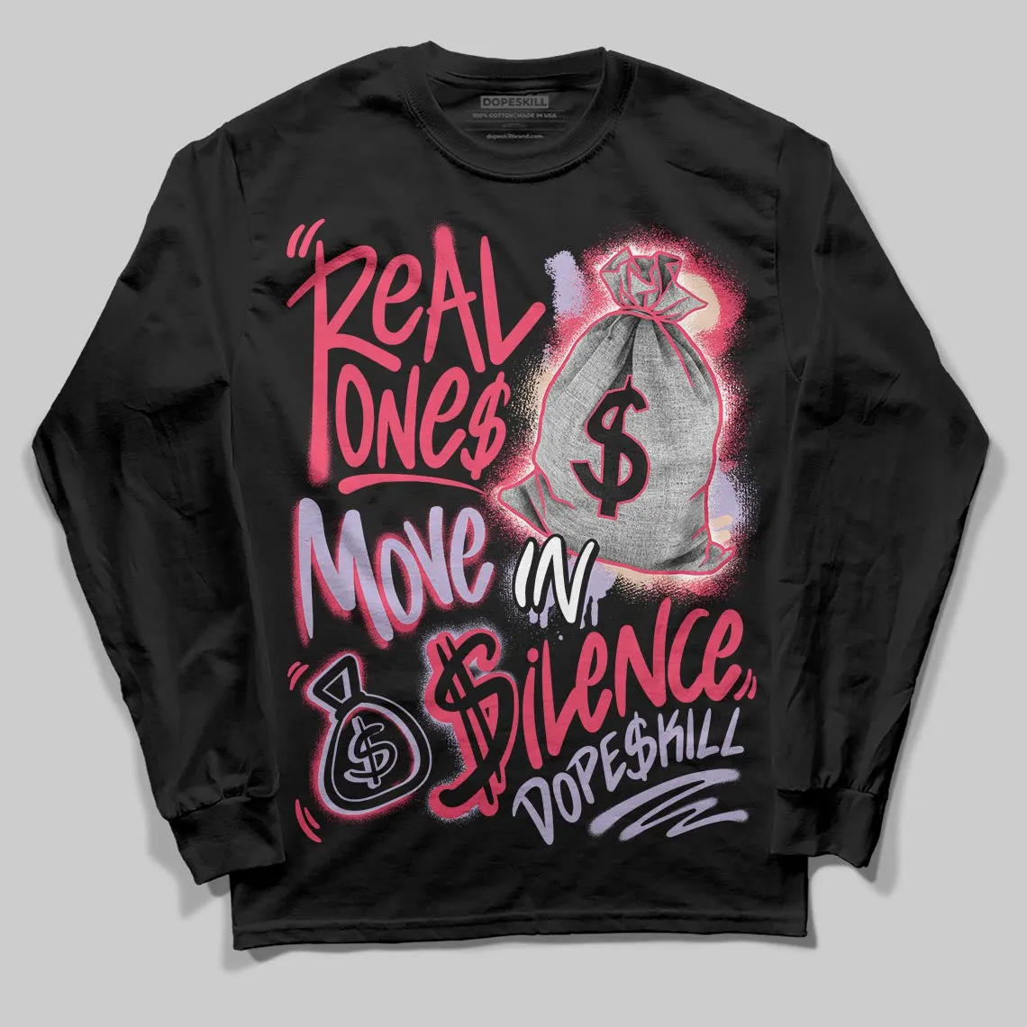 Peanut Butter Jelly 5s DopeSkill Long Sleeve T-Shirt Real Ones Move In Silence Graphic sold by DopeSkill product image thumbnail 2