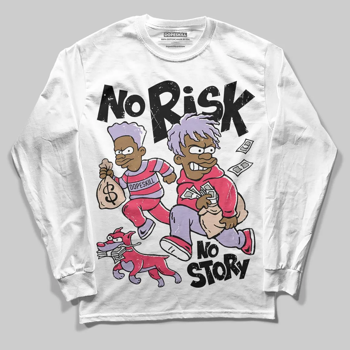 Peanut Butter Jelly 5s DopeSkill Long Sleeve T-Shirt No Risk No Story Graphic sold by DopeSkill