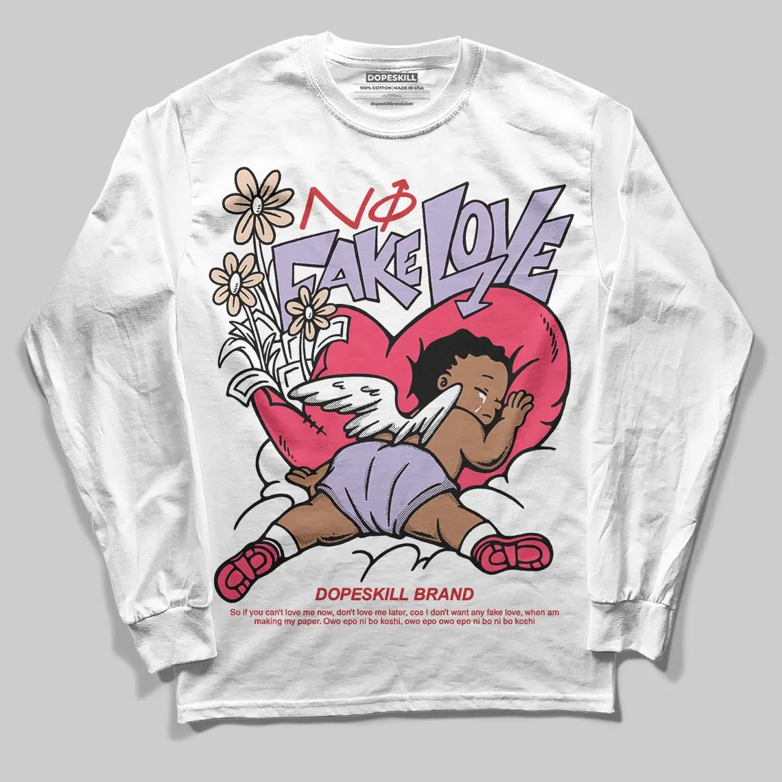 Peanut Butter Jelly 5s DopeSkill Long Sleeve T-Shirt No Fake Love Graphic sold by DopeSkill