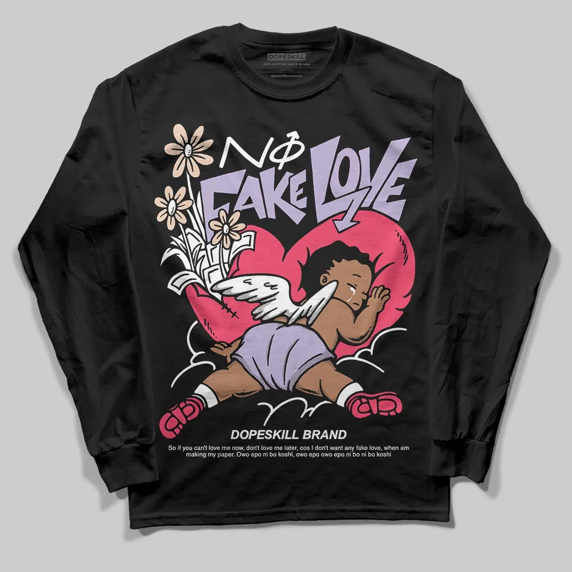 Peanut Butter Jelly 5s DopeSkill Long Sleeve T-Shirt No Fake Love Graphic sold by DopeSkill product image thumbnail 2