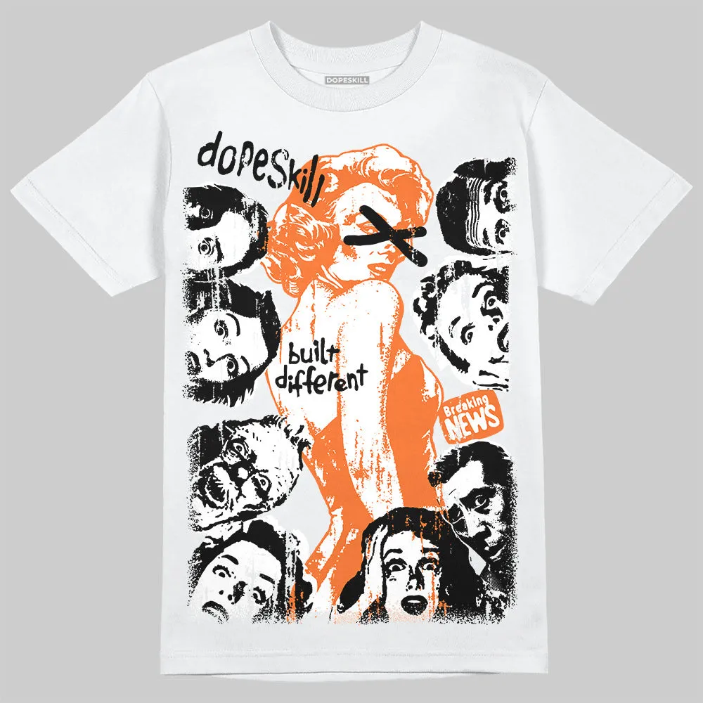 Orange Black White DopeSkill T-Shirt Built Different Graphic sold by DopeSkill