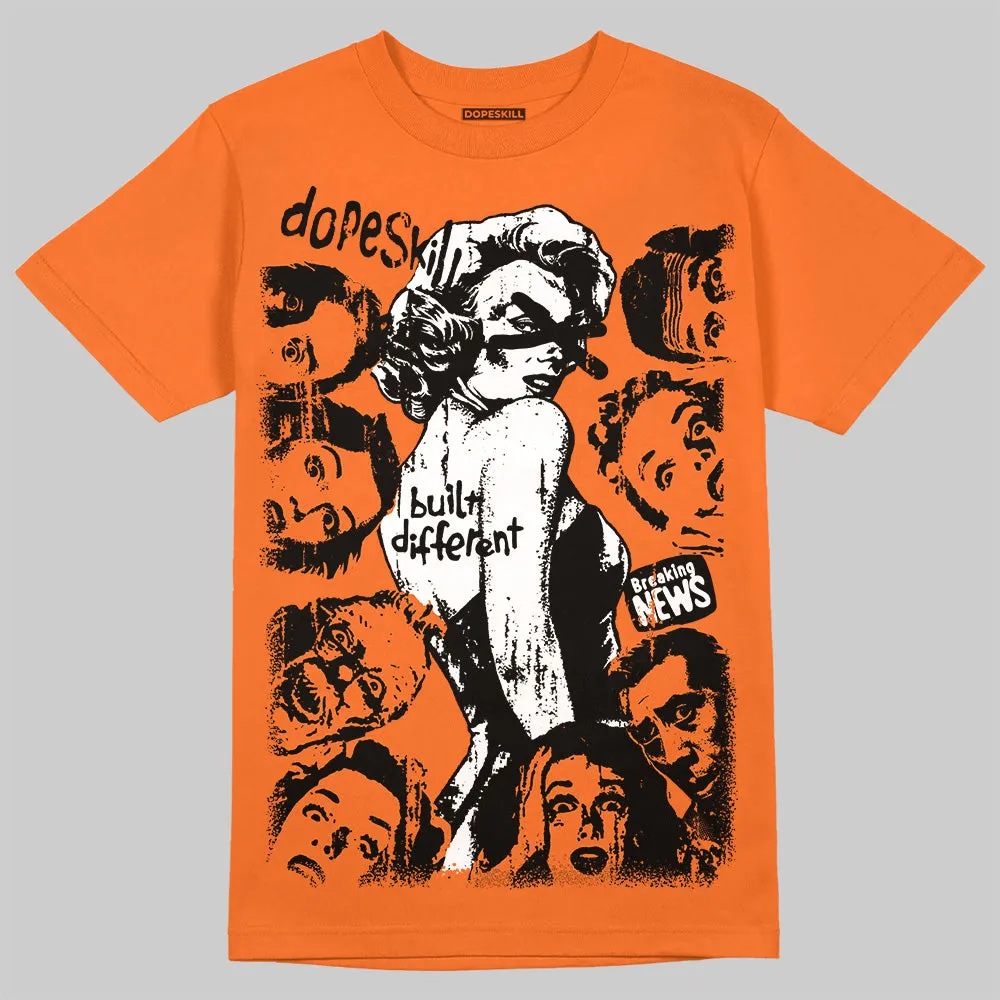 Orange Black White DopeSkill T-Shirt Built Different Graphic sold by DopeSkill product image thumbnail 3