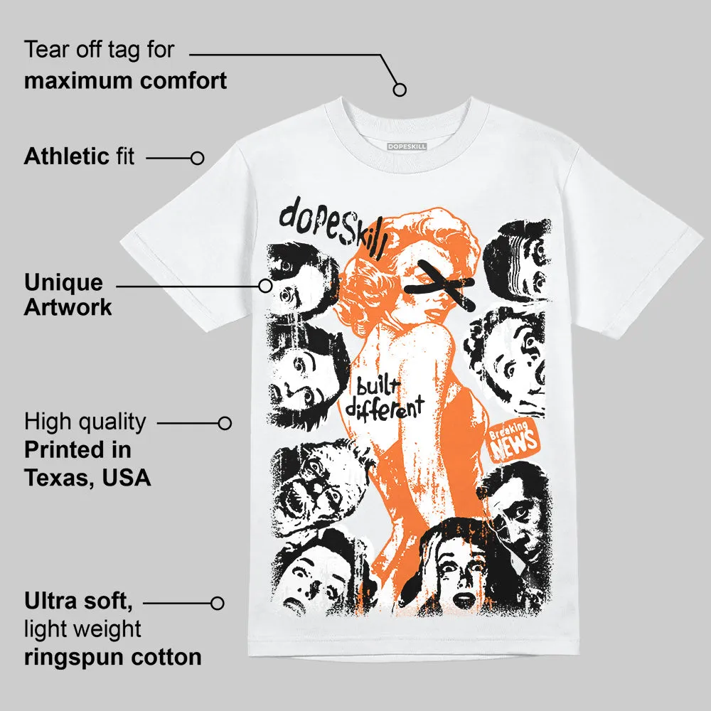 Orange Black White DopeSkill T-Shirt Built Different Graphic sold by DopeSkill product image thumbnail 4
