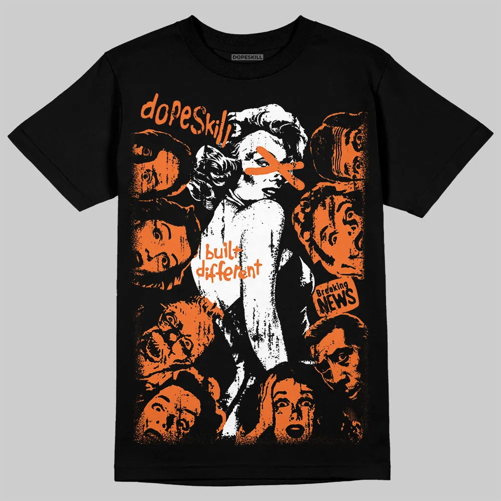 Orange Black White DopeSkill T-Shirt Built Different Graphic sold by DopeSkill product image thumbnail 2
