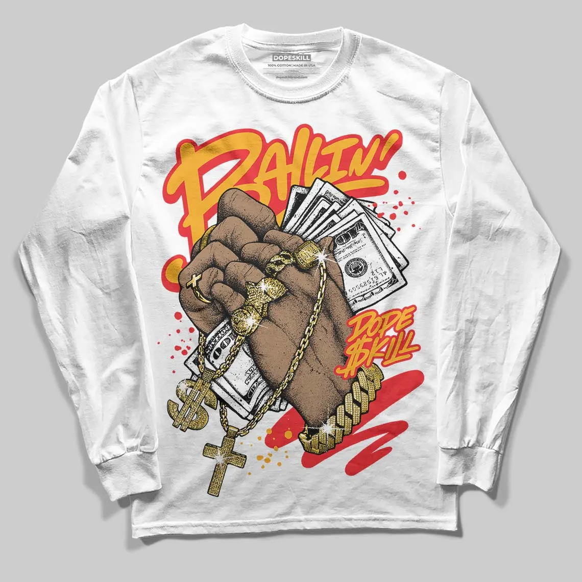 Red Collection DopeSkill Long Sleeve T-Shirt Always Ballin' Graphic sold by DopeSkill product image thumbnail 2