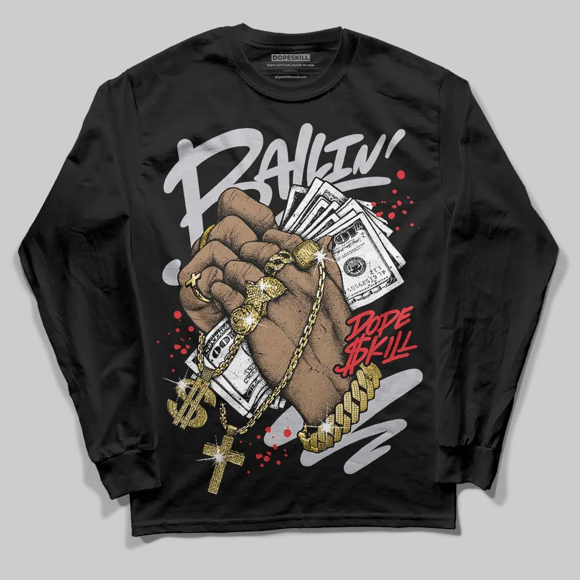 Grey Collection DopeSkill Long Sleeve T-Shirt Always Ballin' Graphic sold by DopeSkill product image thumbnail 2