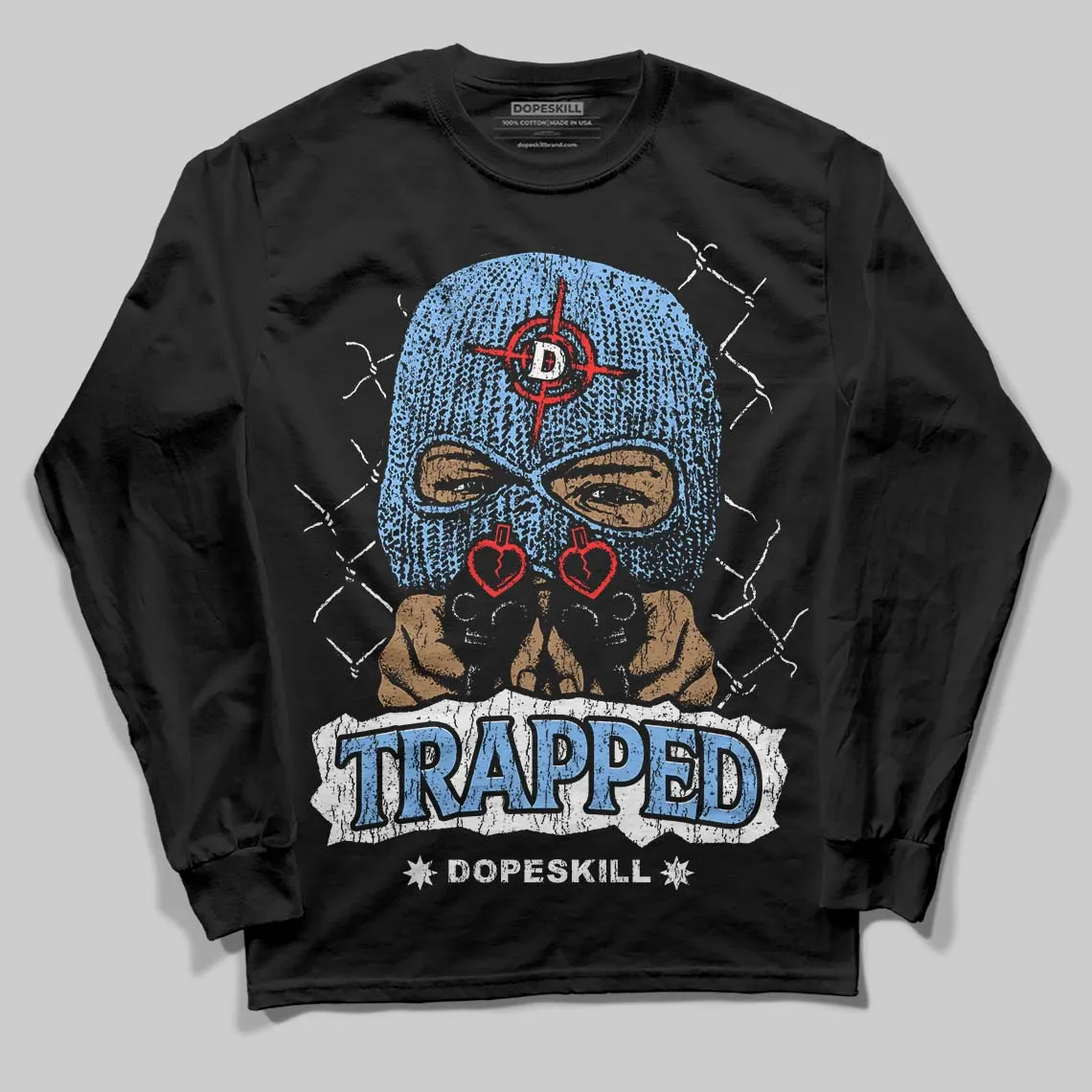 University Blue 6s DopeSkill Long Sleeve T-Shirt New Trapped Graphic sold by DopeSkill product image thumbnail 2