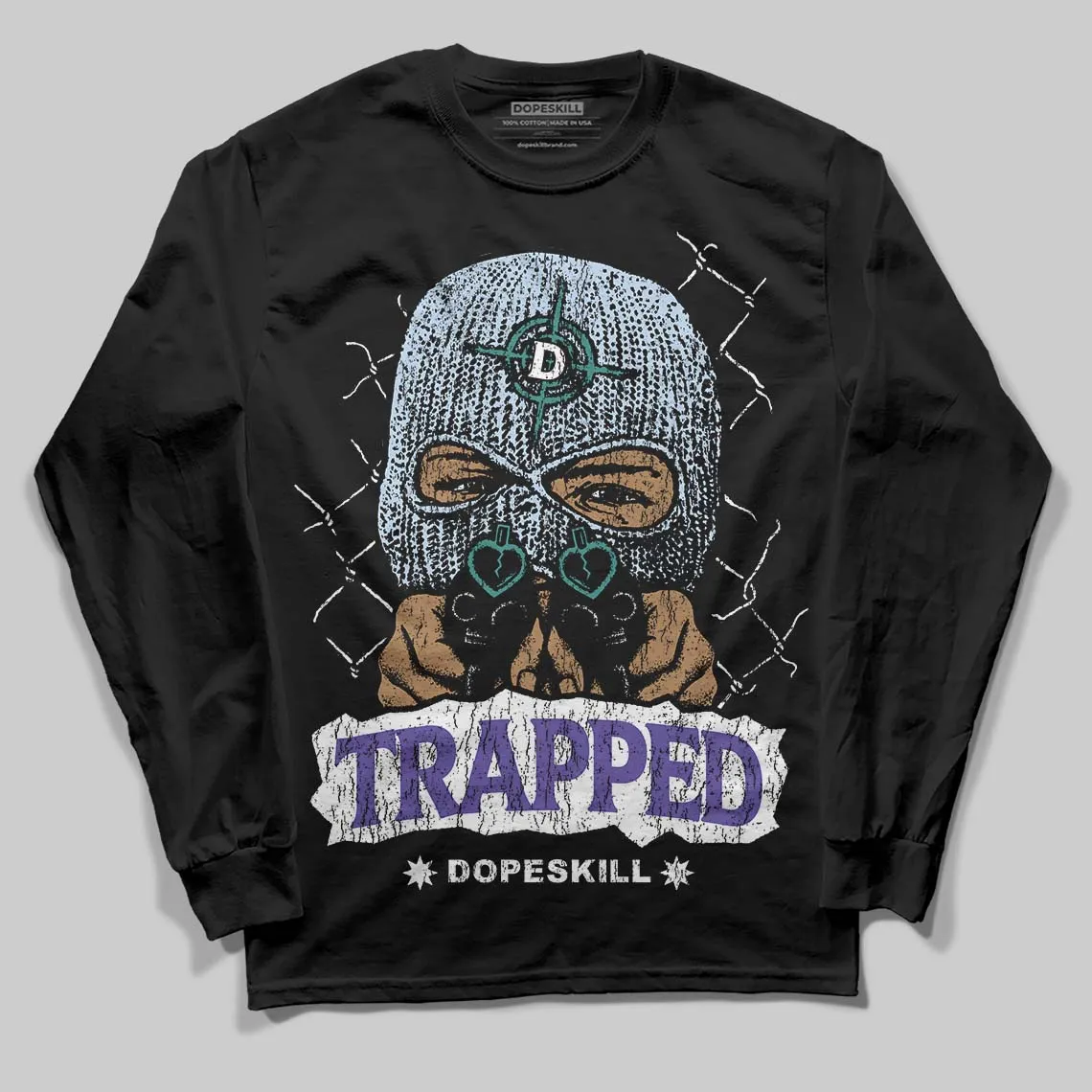 Grape 5s DopeSkill Long Sleeve T-Shirt New Trapped Graphic sold by DopeSkill product image thumbnail 2