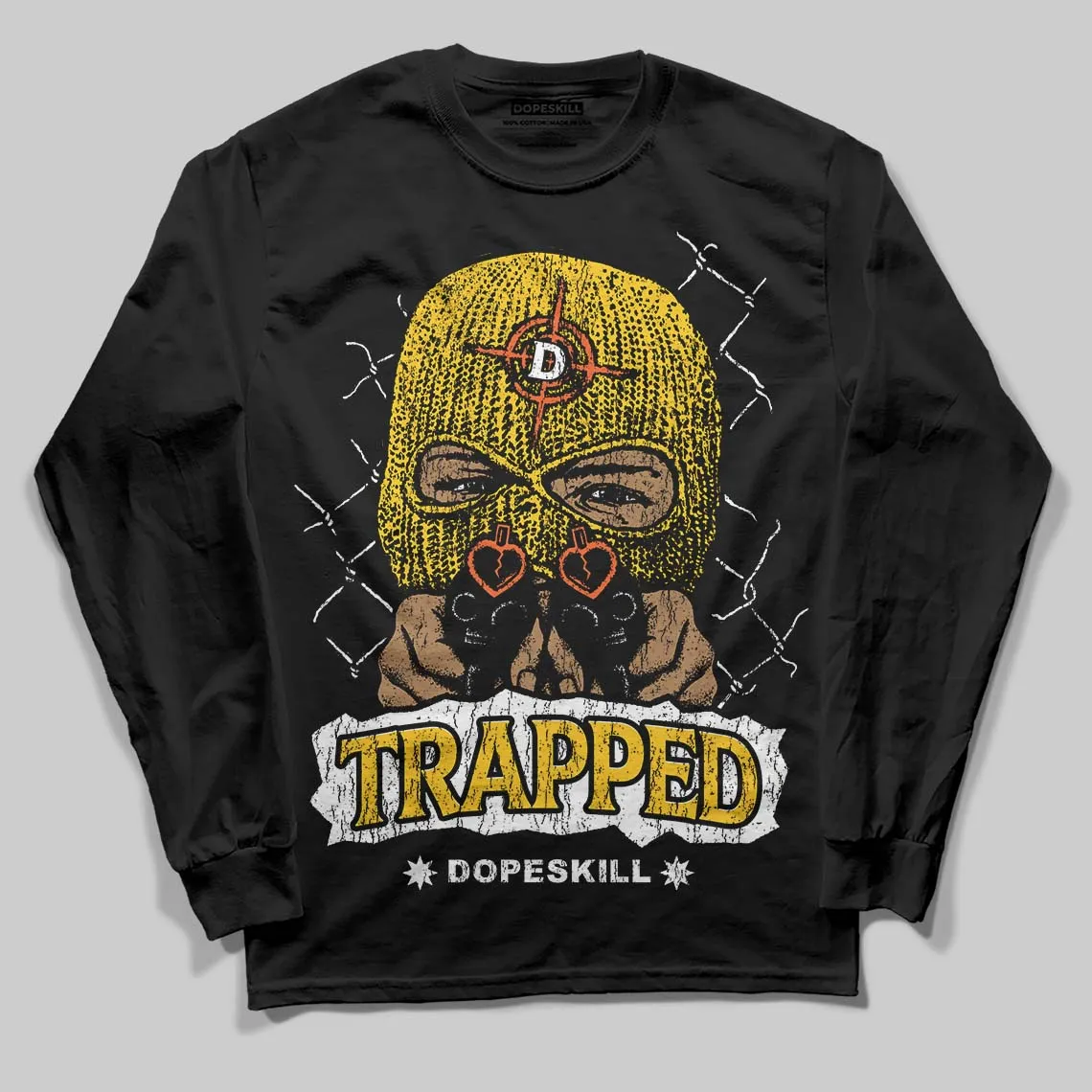 Yellow Collection DopeSkill Long Sleeve T-Shirt New Trapped Graphic sold by DopeSkill