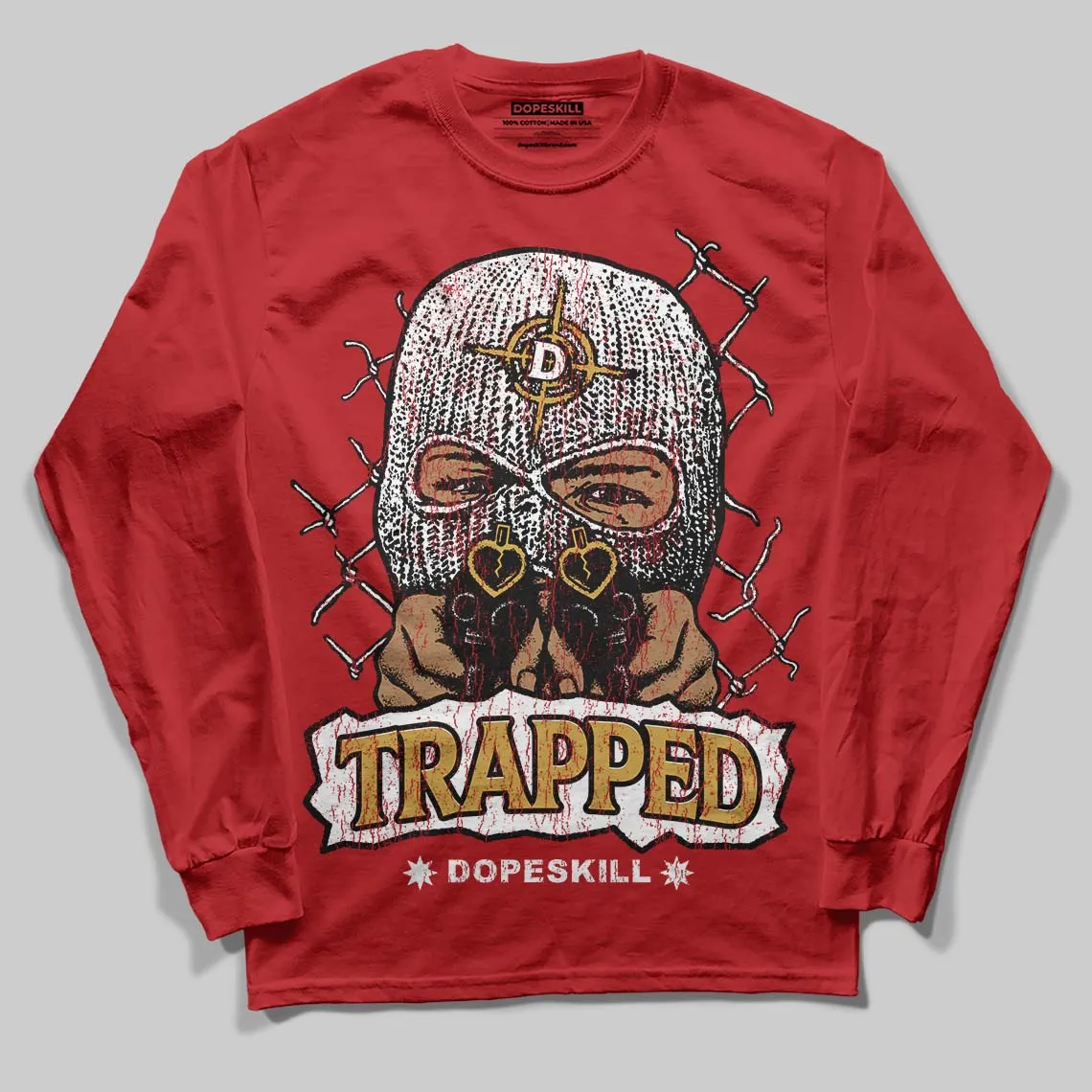 Red Collection DopeSkill Long Sleeve T-Shirt New Trapped Graphic sold by DopeSkill product image thumbnail 3