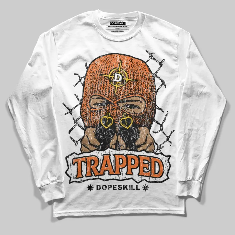 Orange Black White DopeSkill Long Sleeve T-Shirt New Trapped Graphic sold by DopeSkill