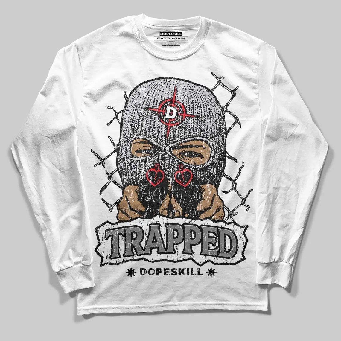 Grey Collection DopeSkill Long Sleeve T-Shirt New Trapped Graphic sold by DopeSkill