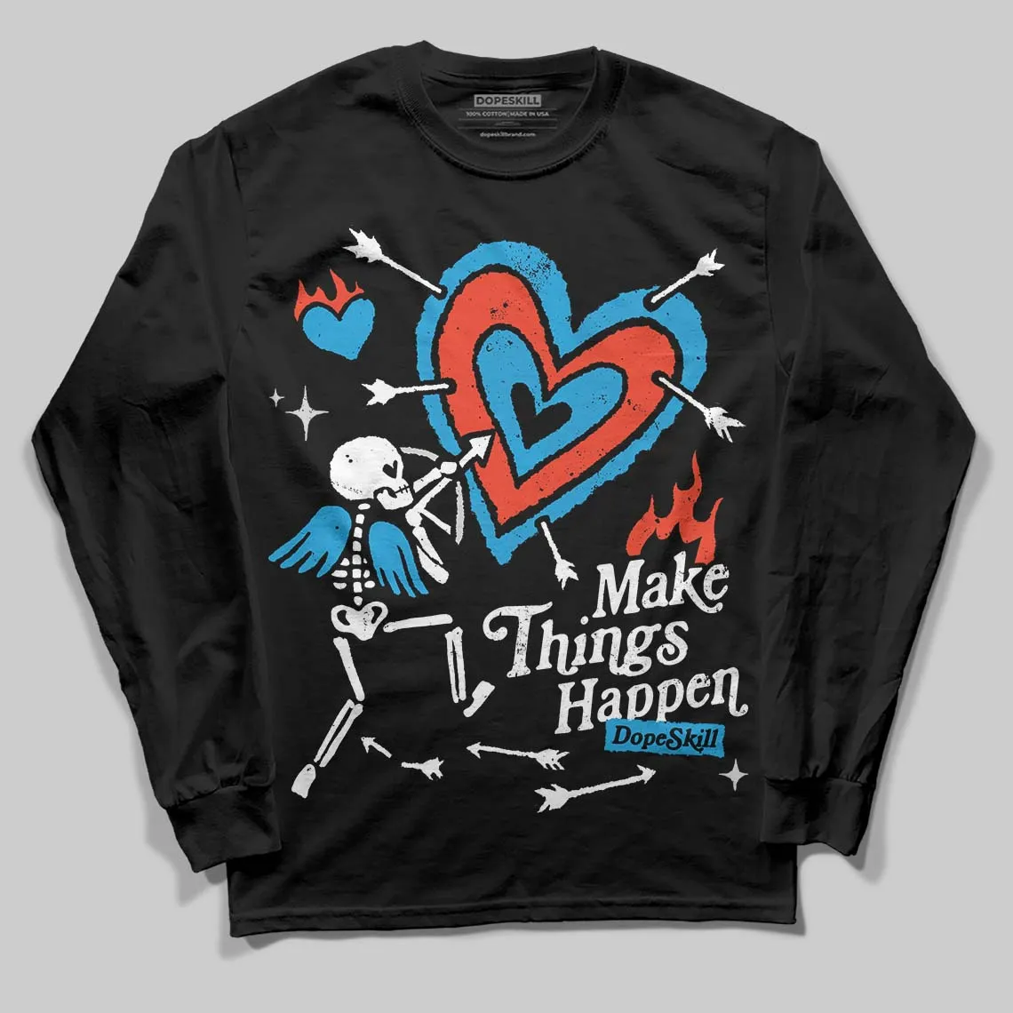 Military Blue 4s DopeSkill Long Sleeve T-Shirt Make Things Happen Graphic sold by DopeSkill product image thumbnail 2