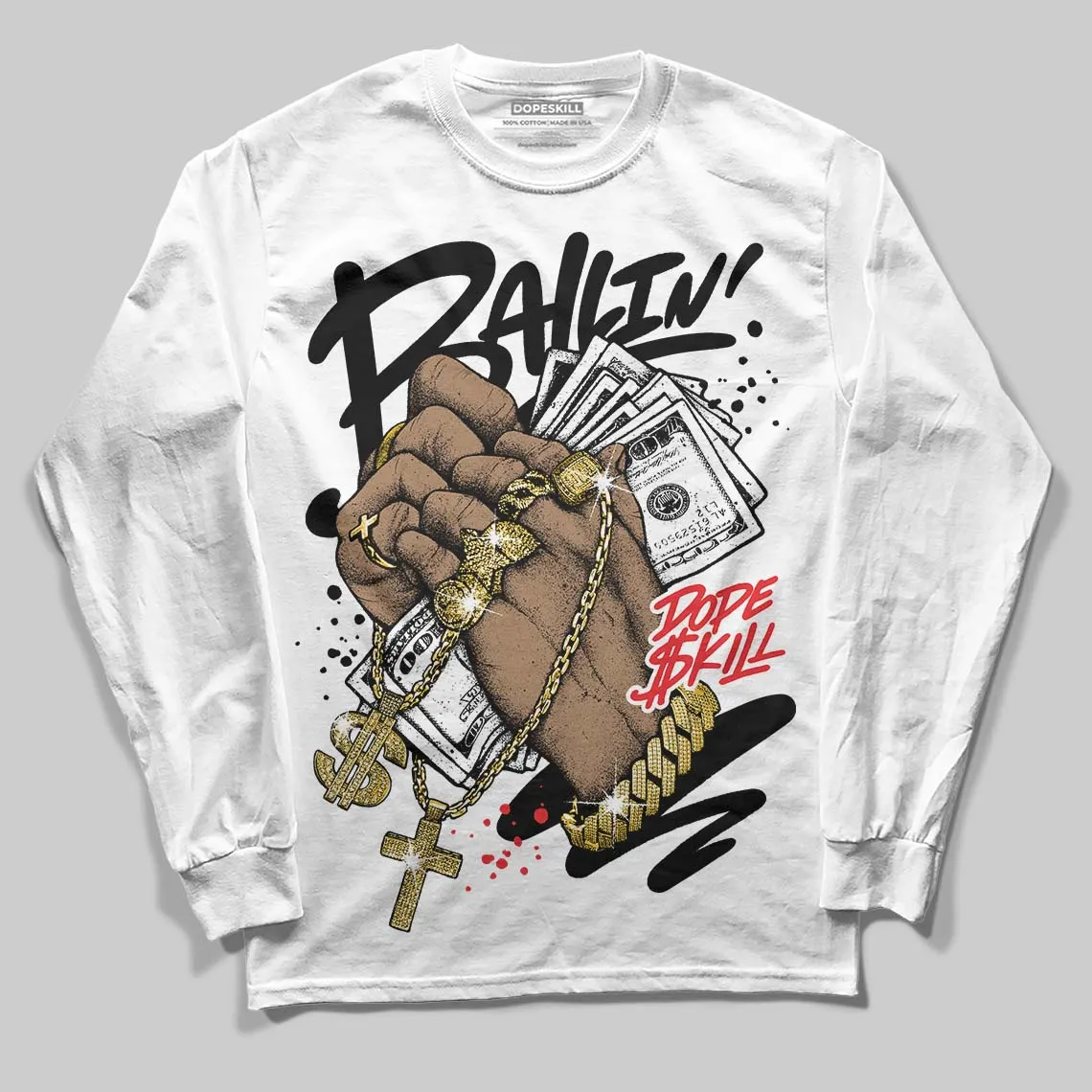 Dunk Panda White Black DopeSkill Long Sleeve T-Shirt Always Ballin' Graphic sold by DopeSkill product image thumbnail 2