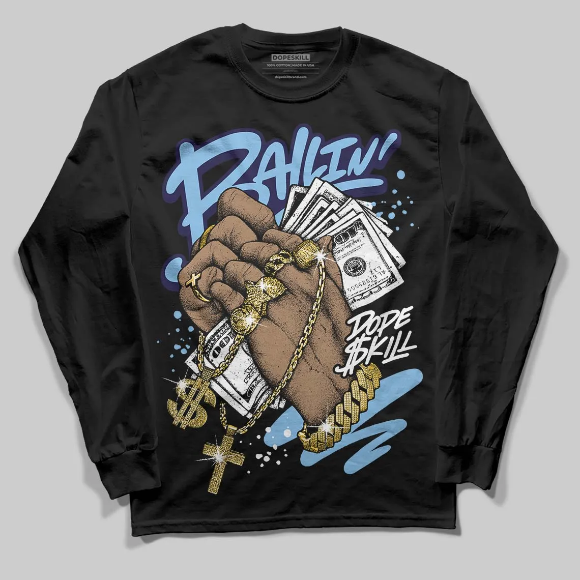 University Blue Collection DopeSkill Long Sleeve T-Shirt Always Ballin' Graphic sold by DopeSkill product image thumbnail 2