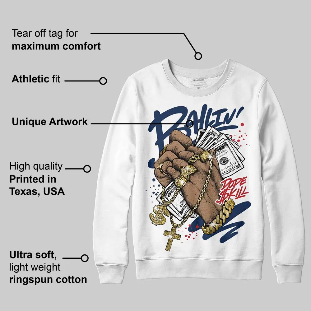 Summit White Navy 4s DopeSkill Sweatshirt Always Ballin' Graphic sold by DopeSkill product image thumbnail 3