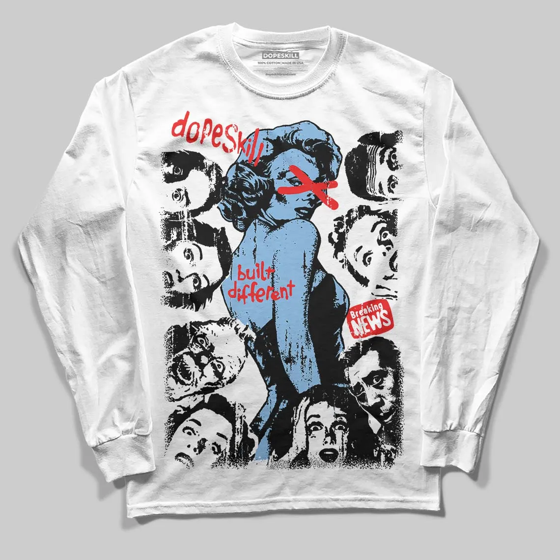 University Blue 6s DopeSkill Long Sleeve T-Shirt Built Different Graphic sold by DopeSkill