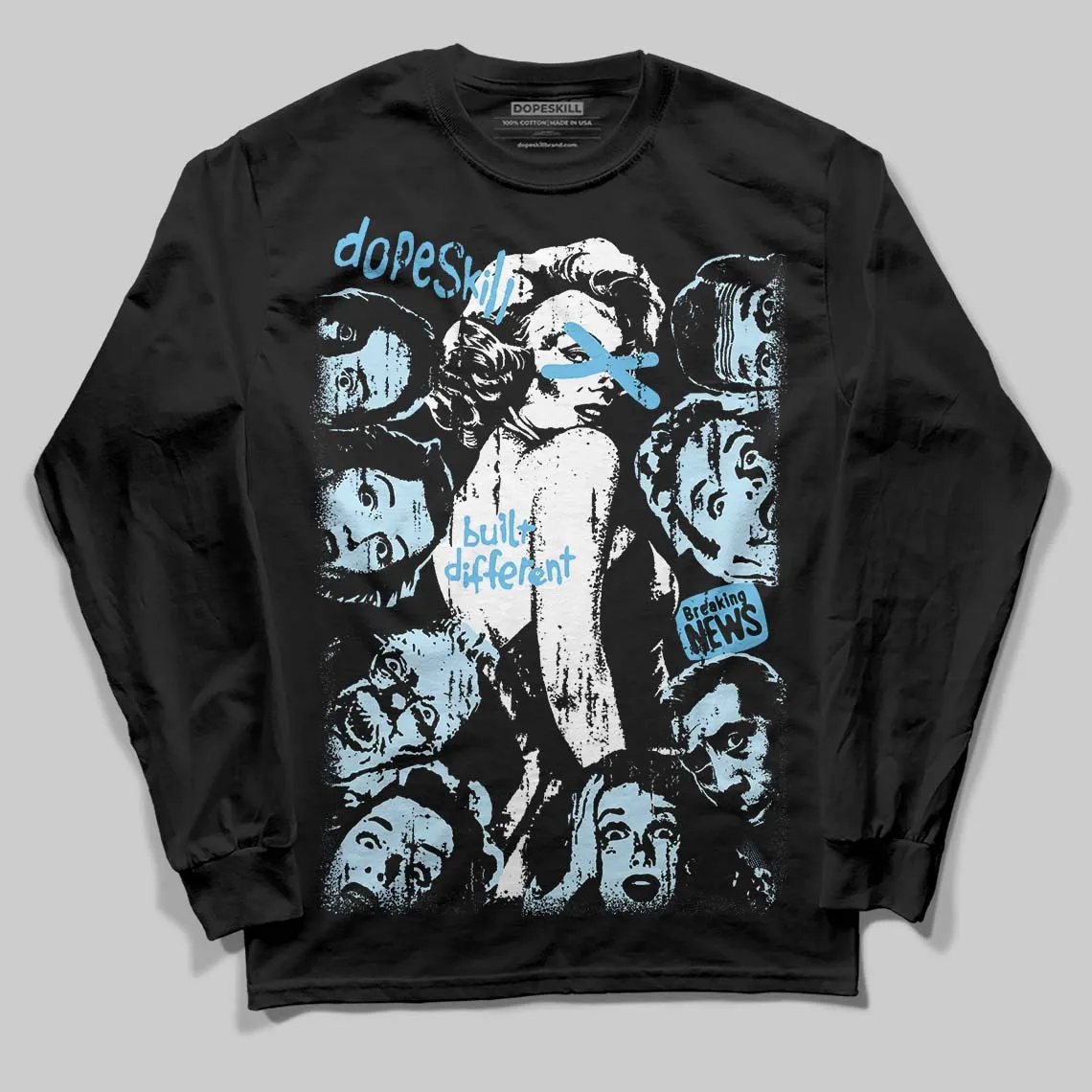Legend Blue 11s DopeSkill Long Sleeve T-Shirt Built Different Graphic sold by DopeSkill product image thumbnail 2