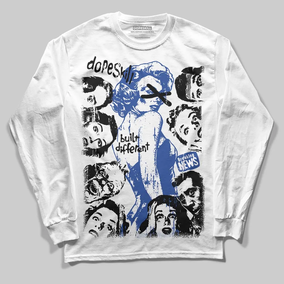 Royal Blue Collection DopeSkill Long Sleeve T-Shirt Built Different Graphic sold by DopeSkill