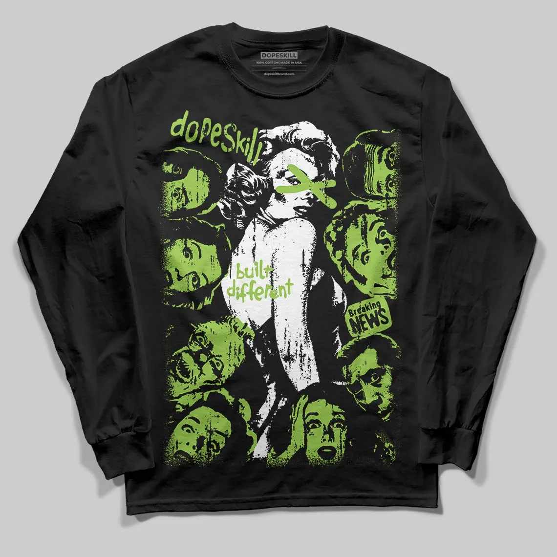 Neon Green Collection DopeSkill Long Sleeve T-Shirt Built Different Graphic sold by DopeSkill