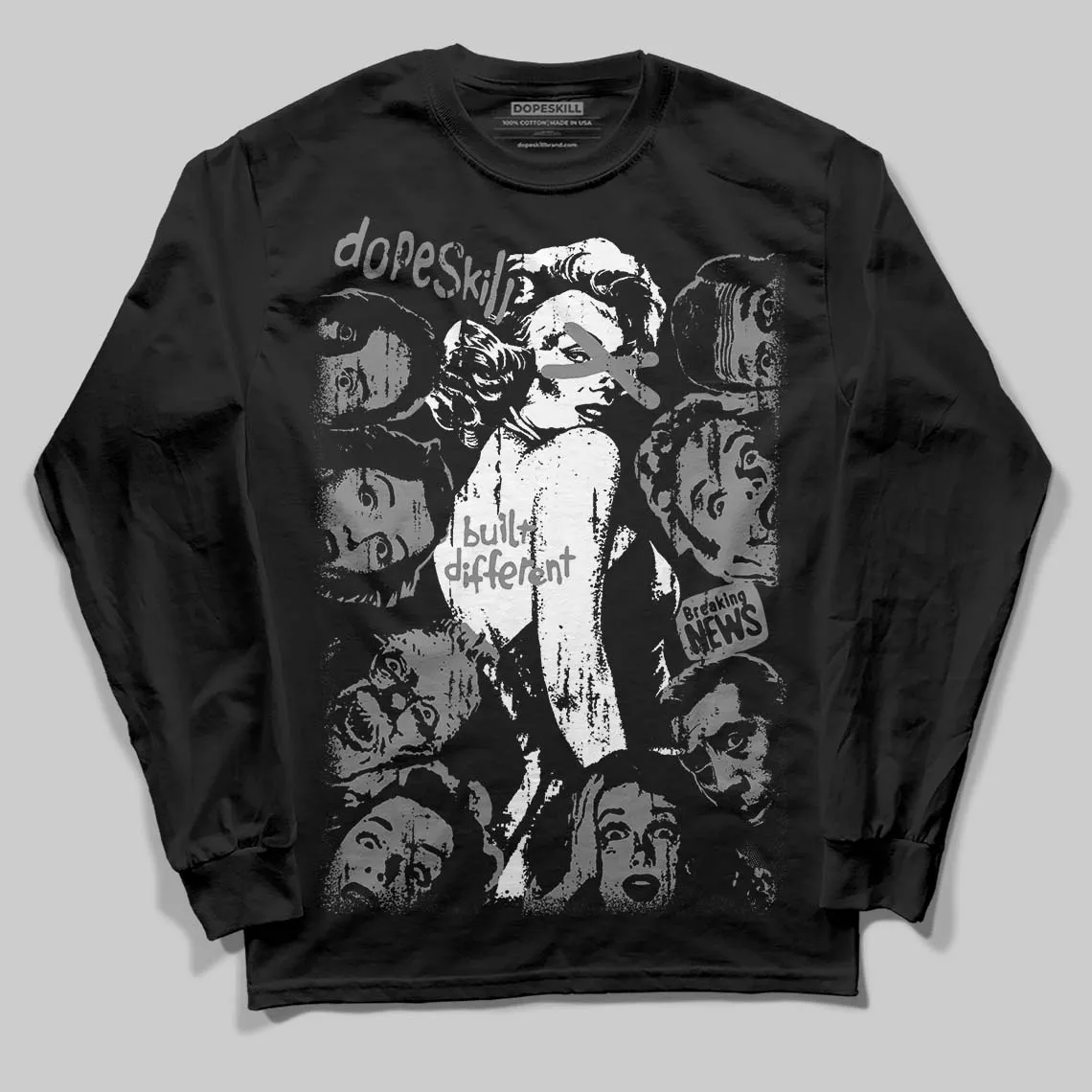 Grey Collection DopeSkill Long Sleeve T-Shirt Built Different Graphic sold by DopeSkill product image thumbnail 2