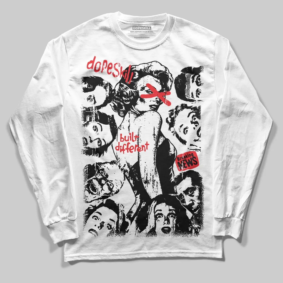 Black and White Collection DopeSkill Long Sleeve T-Shirt Built Different Graphic sold by DopeSkill product image thumbnail 2
