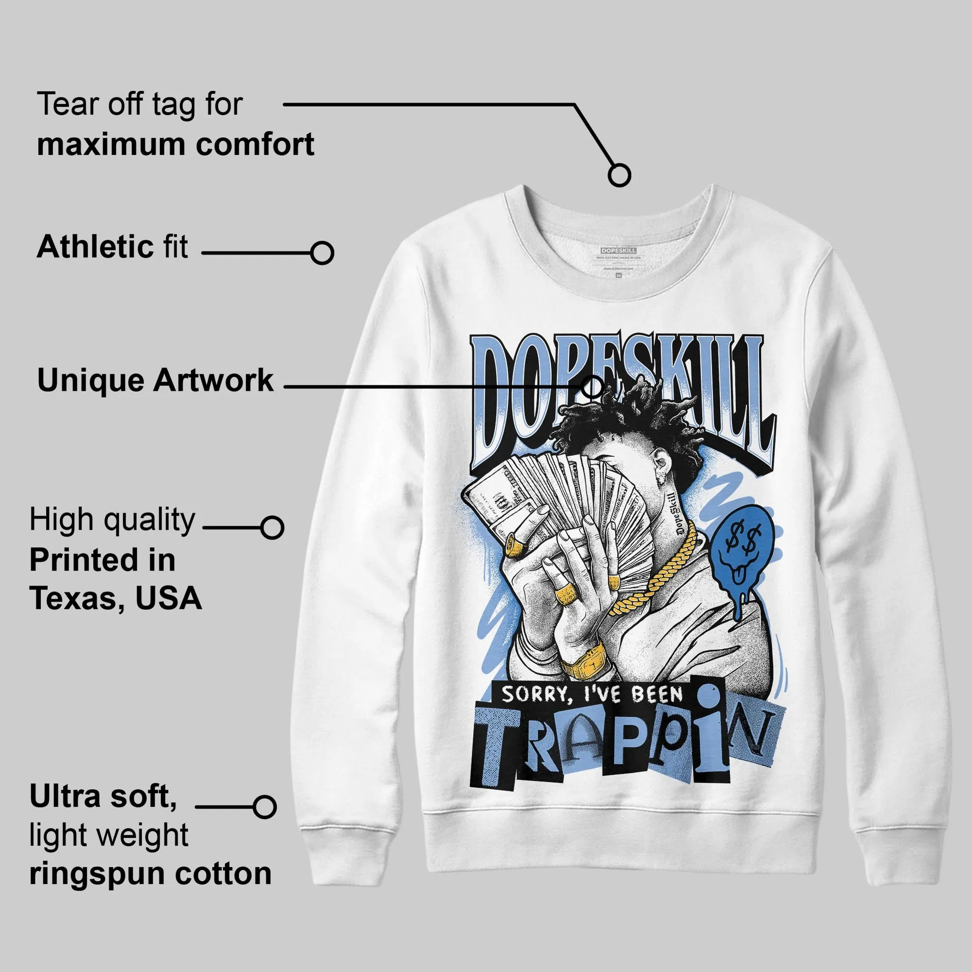 Forget Me Not 4s DopeSkill Sweatshirt Sorry I've Been Trappin Graphic sold by DopeSkill product image thumbnail 3