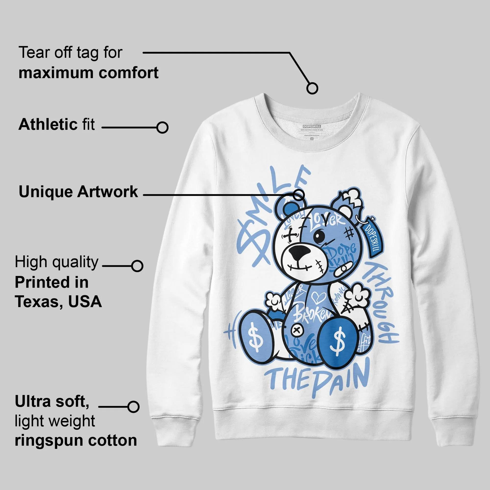 Forget Me Not 4s DopeSkill Sweatshirt Smile Through The Pain Graphic sold by DopeSkill product image thumbnail 3