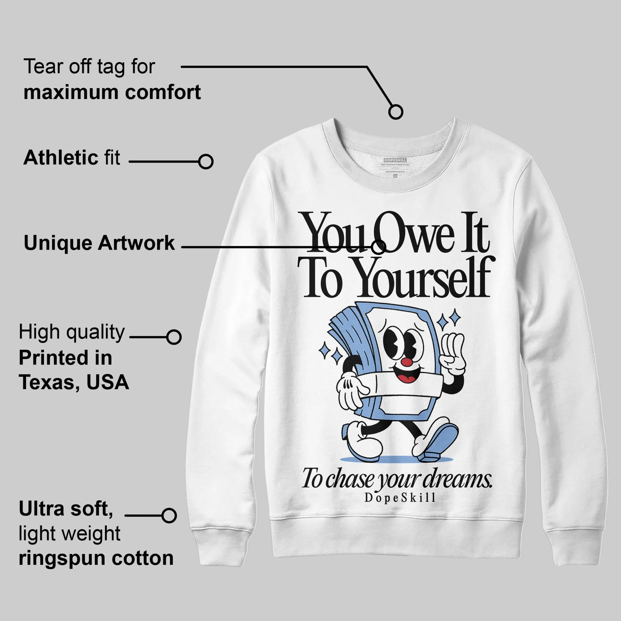 Forget Me Not 4s DopeSkill Sweatshirt Owe It To Yourself Graphic sold by DopeSkill product image thumbnail 3