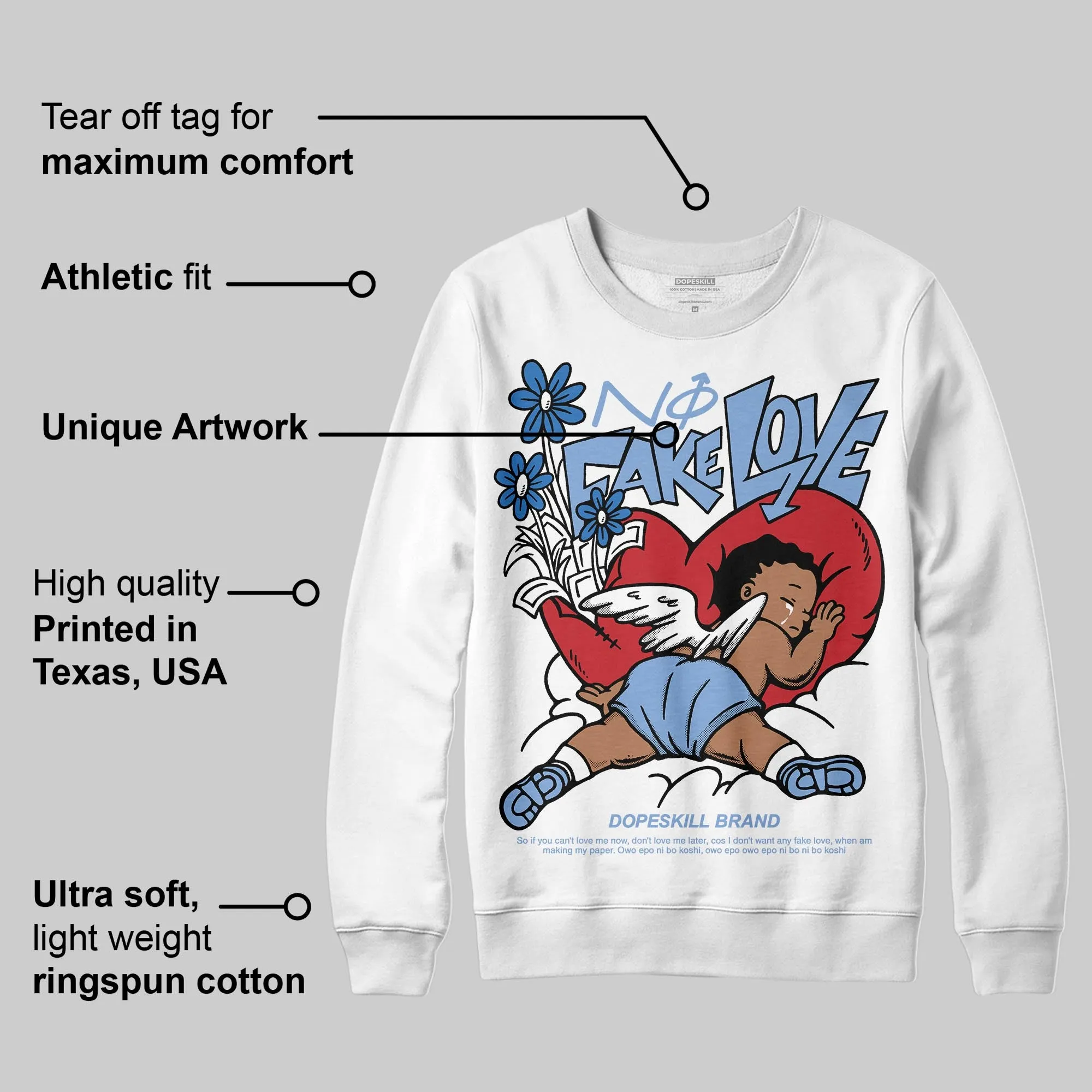 Forget Me Not 4s DopeSkill Sweatshirt No Fake Love Graphic sold by DopeSkill product image thumbnail 3