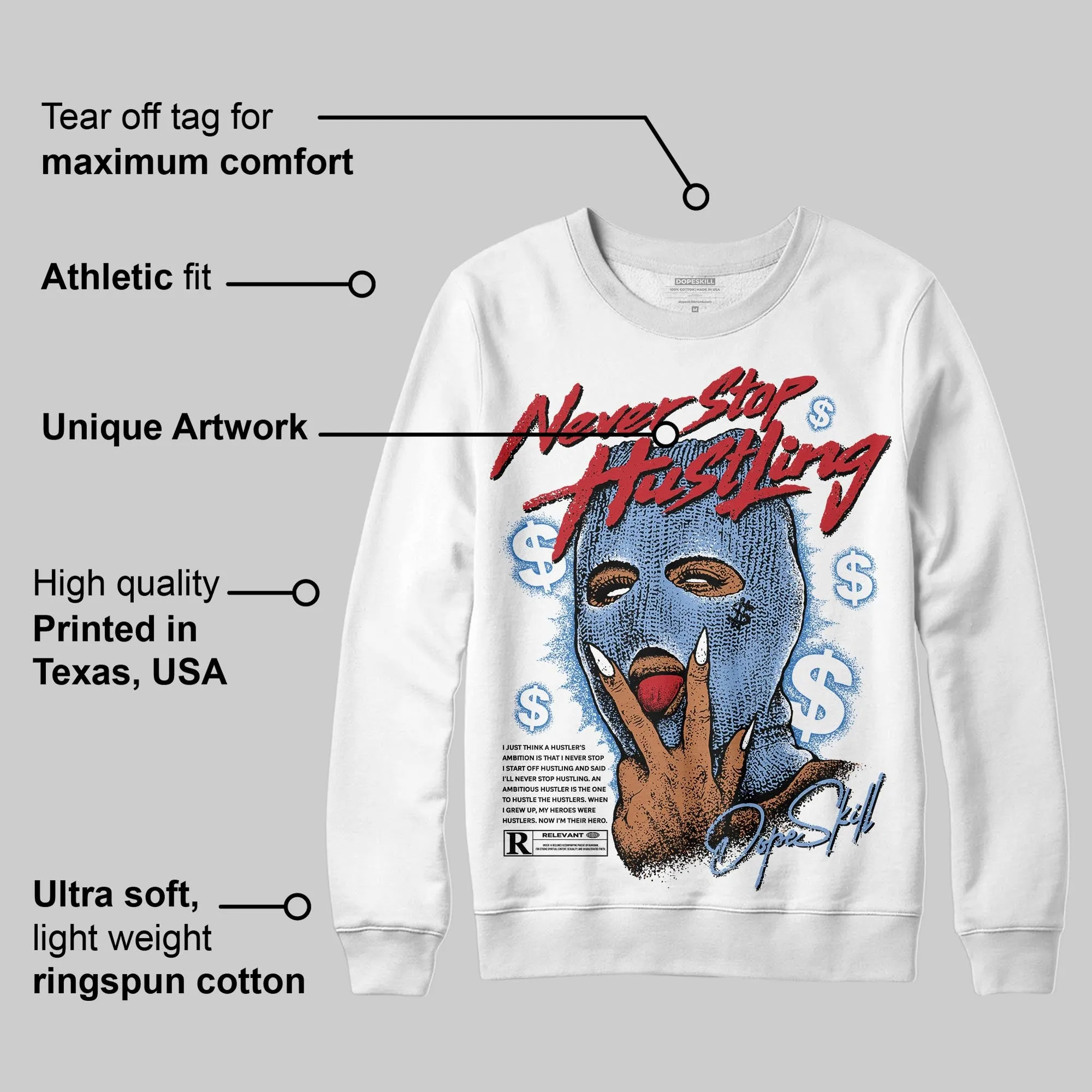 Forget Me Not 4s DopeSkill Sweatshirt Never Stop Hustling Graphic sold by DopeSkill product image thumbnail 3