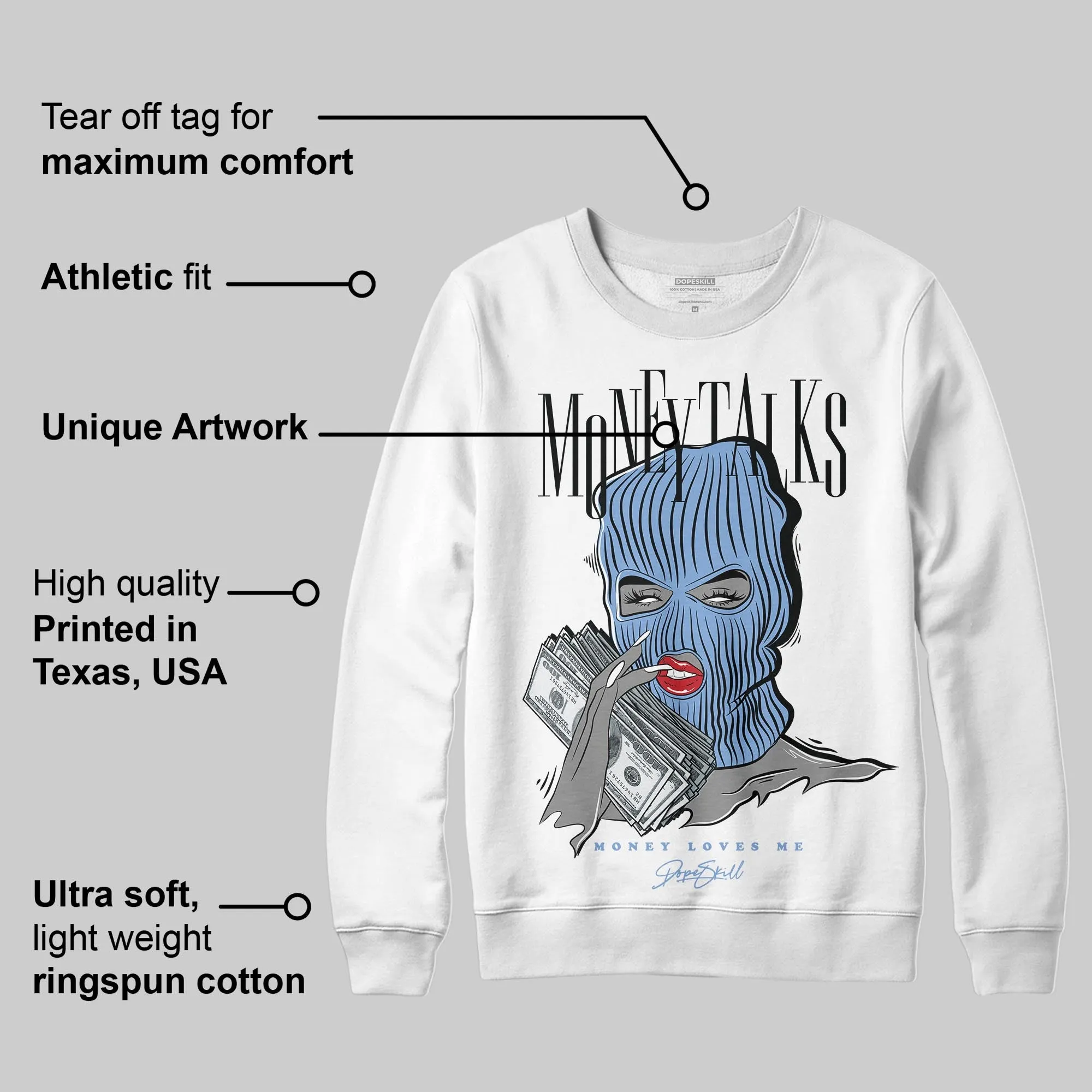 Forget Me Not 4s DopeSkill Sweatshirt Money Talks Graphic sold by DopeSkill product image thumbnail 3