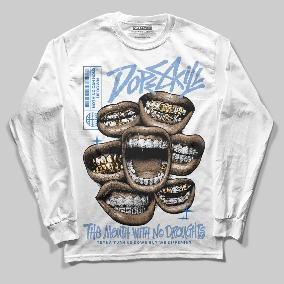 Forget Me Not 4s DopeSkill Long Sleeve T-Shirt The Mouth With No Droughts Graphic sold by DopeSkill