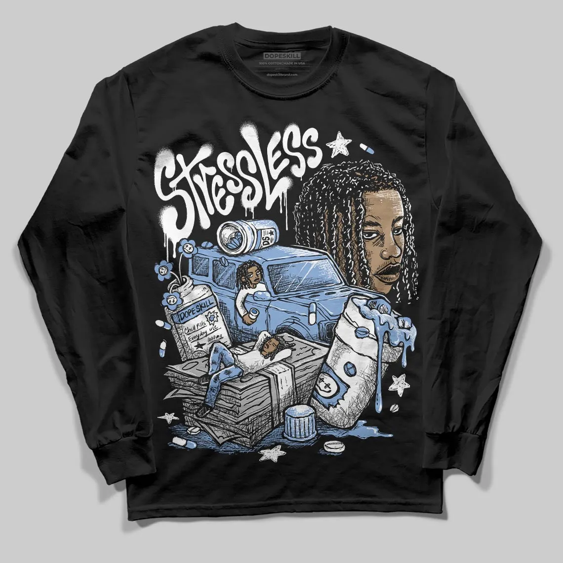 Forget Me Not 4s DopeSkill Long Sleeve T-Shirt Stressless Graphic sold by DopeSkill product image thumbnail 2