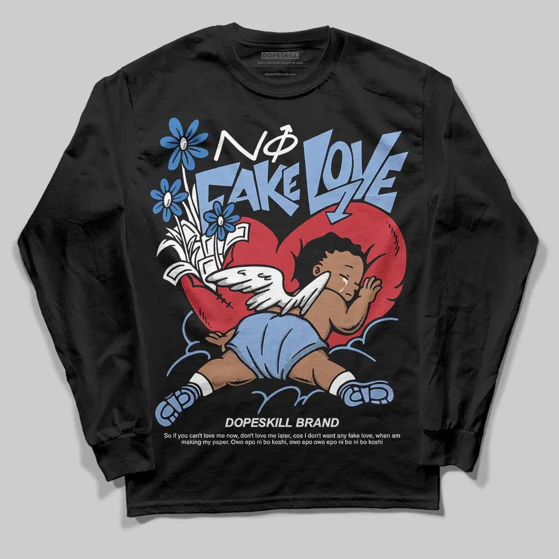 Forget Me Not 4s DopeSkill Long Sleeve T-Shirt No Fake Love Graphic sold by DopeSkill product image thumbnail 2