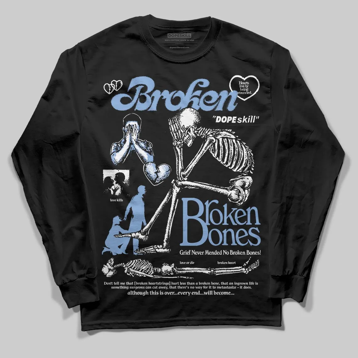 Forget Me Not 4s DopeSkill Long Sleeve T-Shirt Broken Bones Graphic sold by DopeSkill product image thumbnail 2