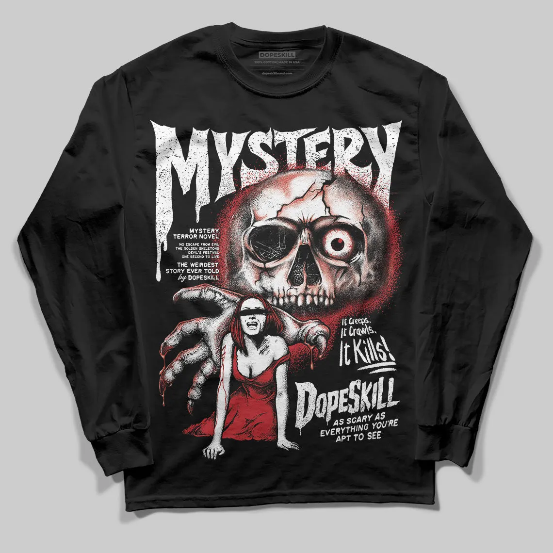 Bred 11s DopeSkill Long Sleeve T-Shirt Mystery Ghostly Grasp Graphic sold by DopeSkill product image thumbnail 2