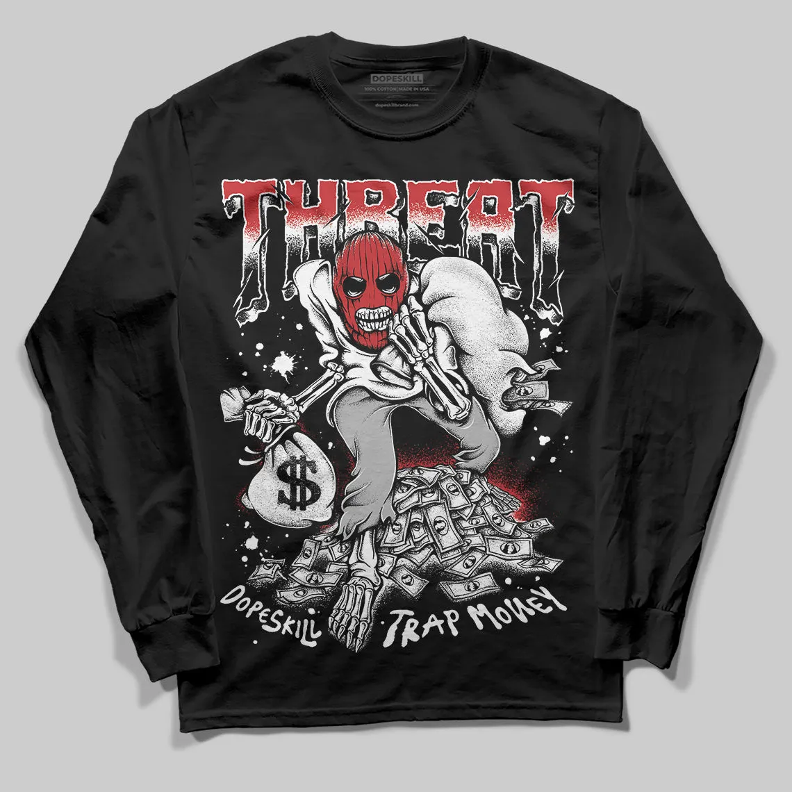 Bred 11s DopeSkill Long Sleeve T-Shirt Threat Graphic sold by DopeSkill product image thumbnail 2