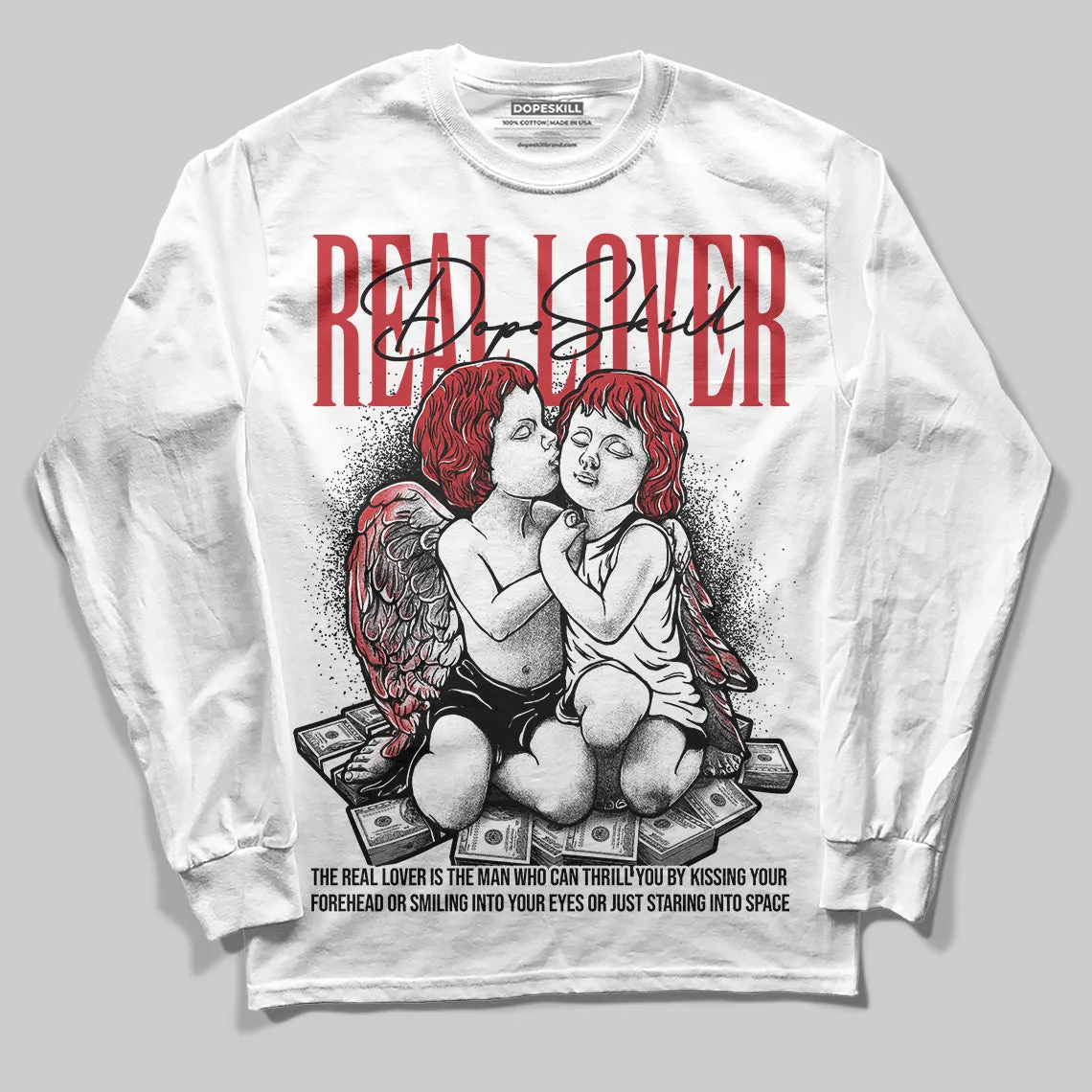 Bred 11s DopeSkill Long Sleeve T-Shirt Real Lover Graphic sold by DopeSkill