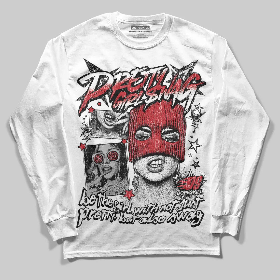 Bred 11s DopeSkill Long Sleeve T-Shirt Pretty Girl Swag Graphic sold by DopeSkill