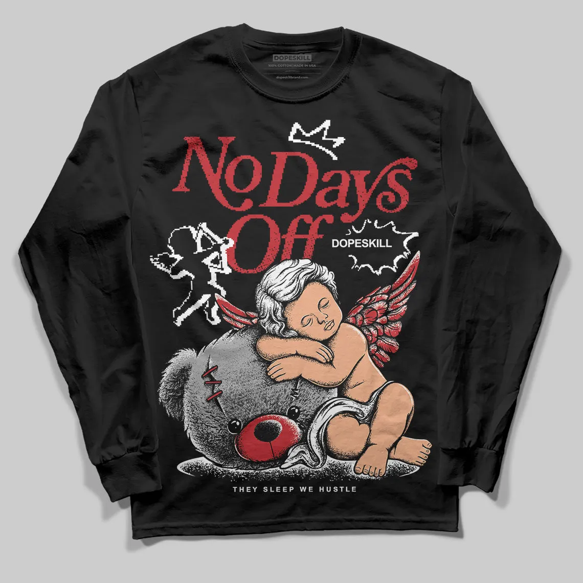 Bred 11s DopeSkill Long Sleeve T-Shirt New No Days Off Graphic sold by DopeSkill product image thumbnail 2