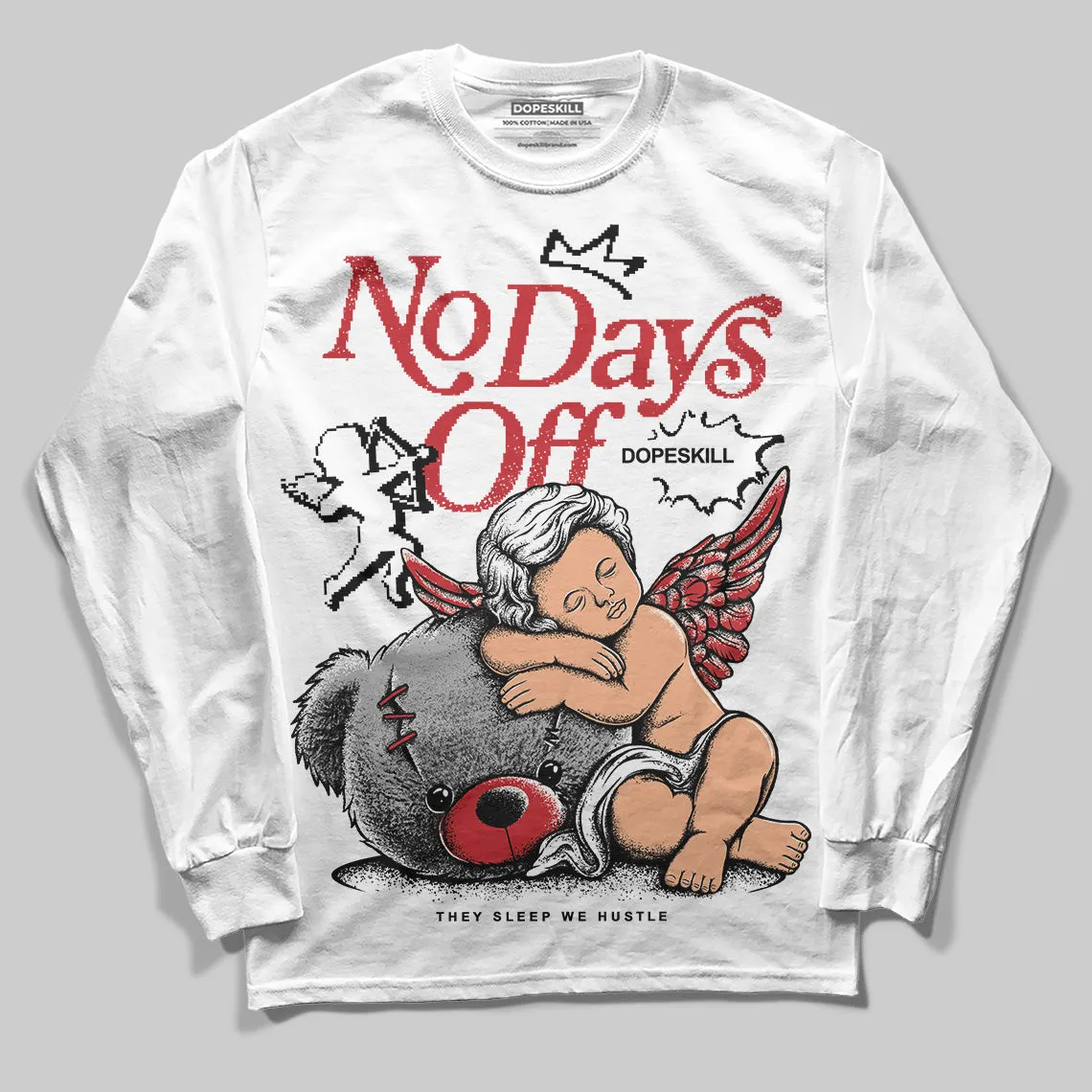 Bred 11s DopeSkill Long Sleeve T-Shirt New No Days Off Graphic sold by DopeSkill