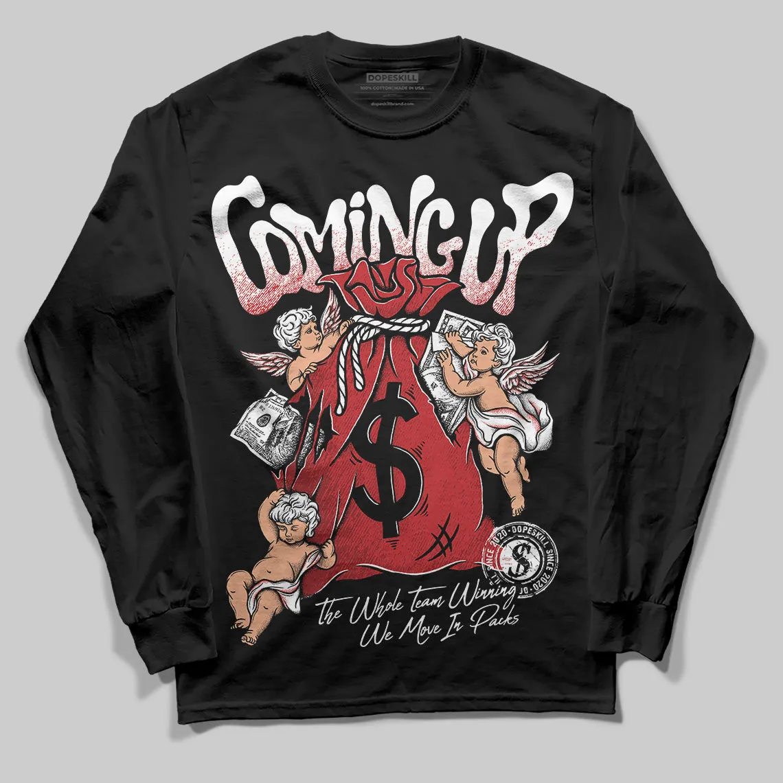 Bred 11s DopeSkill Long Sleeve T-Shirt Money Bag Coming Up Graphic sold by DopeSkill product image thumbnail 2