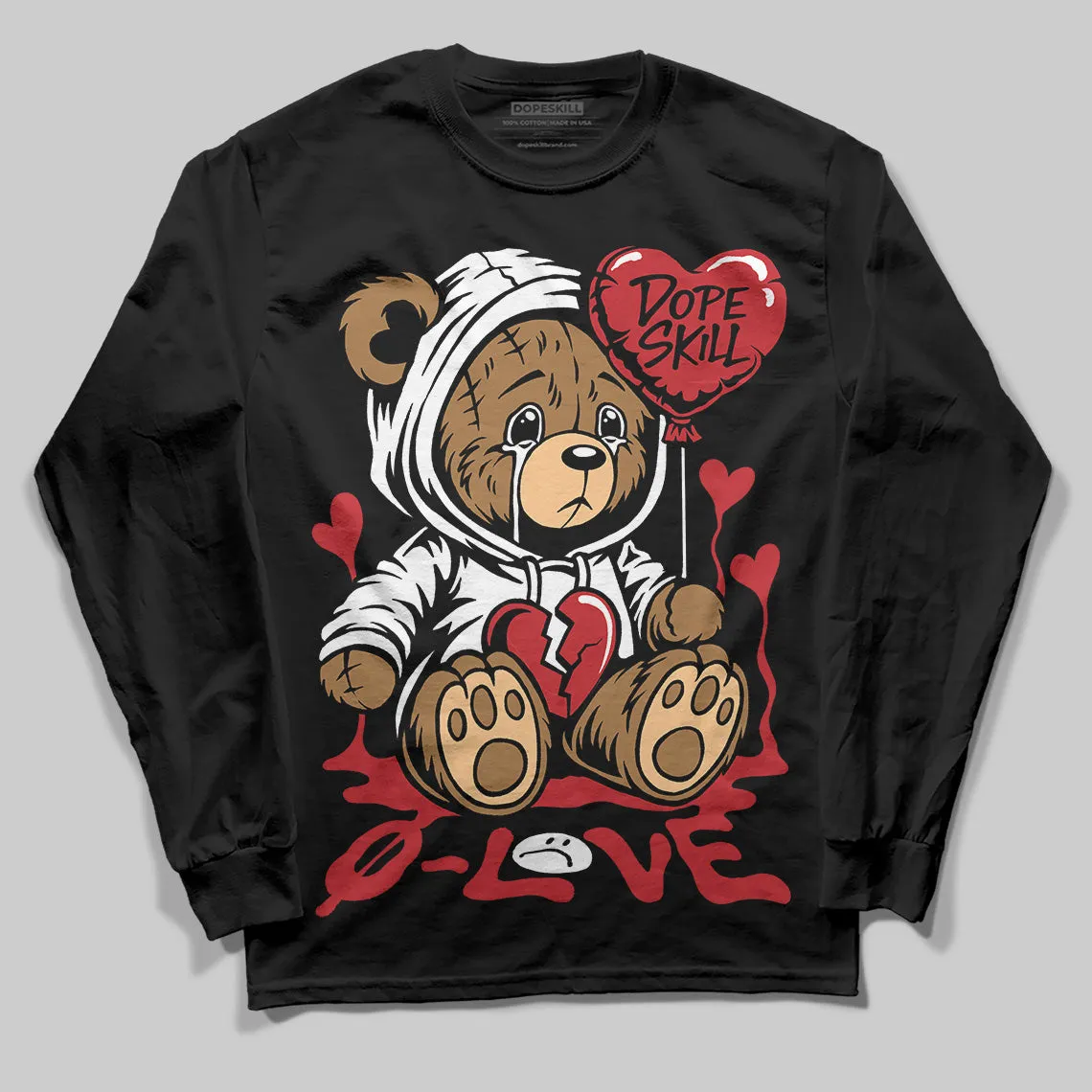Bred 11s DopeSkill Long Sleeve T-Shirt Broken Bear Graphic sold by DopeSkill product image thumbnail 2