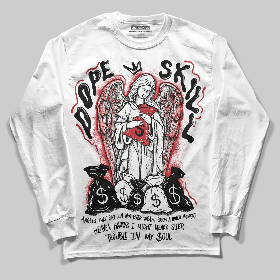 Bred 11s DopeSkill Long Sleeve T-Shirt Angels Graphic sold by DopeSkill