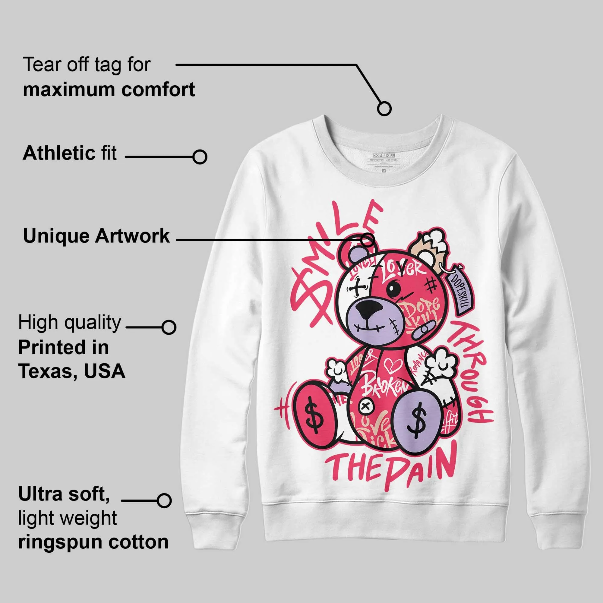 Peanut Butter Jelly 5s DopeSkill Sweatshirt Smile Through The Pain Graphic sold by DopeSkill product image thumbnail 3