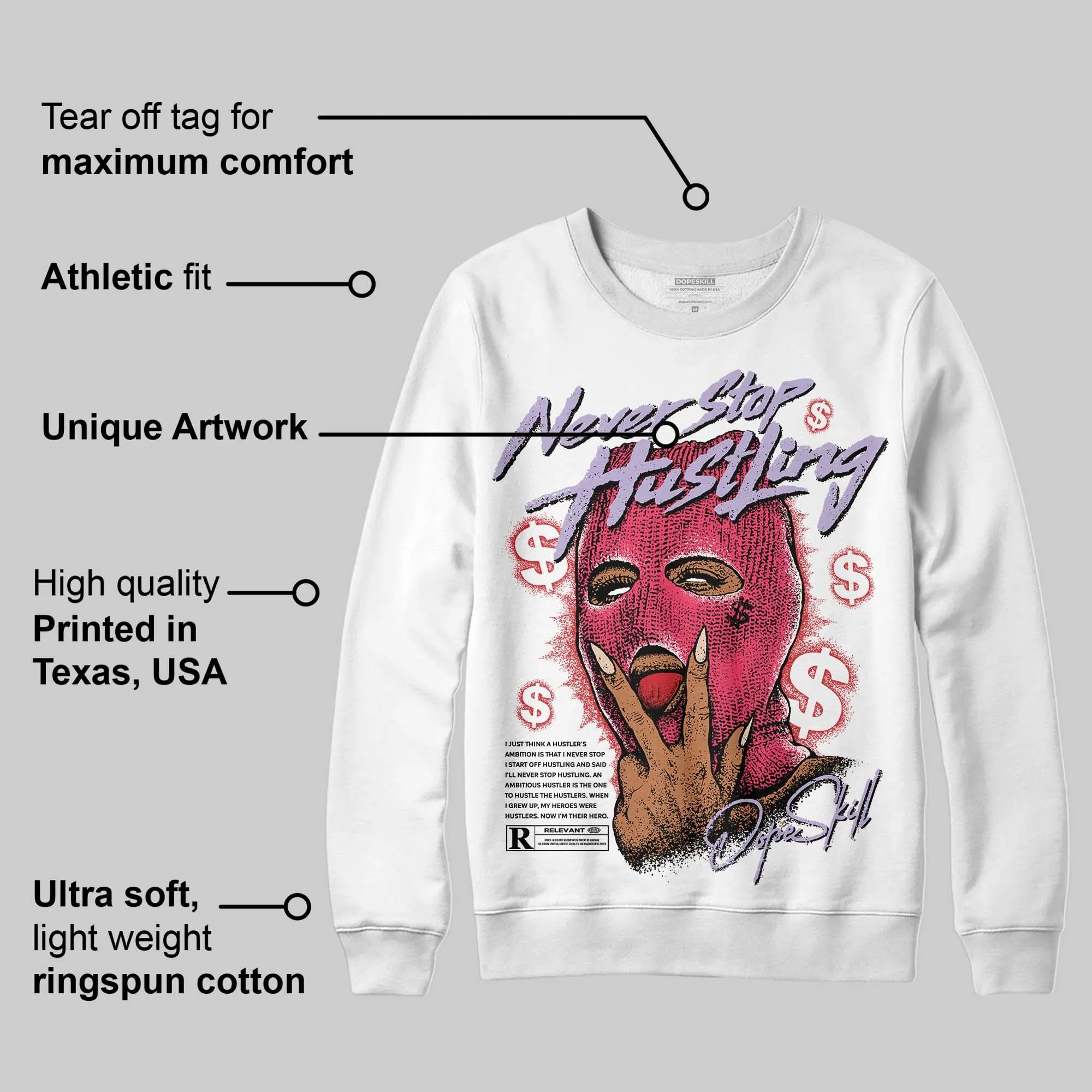 Peanut Butter Jelly 5s DopeSkill Sweatshirt Never Stop Hustling Graphic sold by DopeSkill product image thumbnail 3