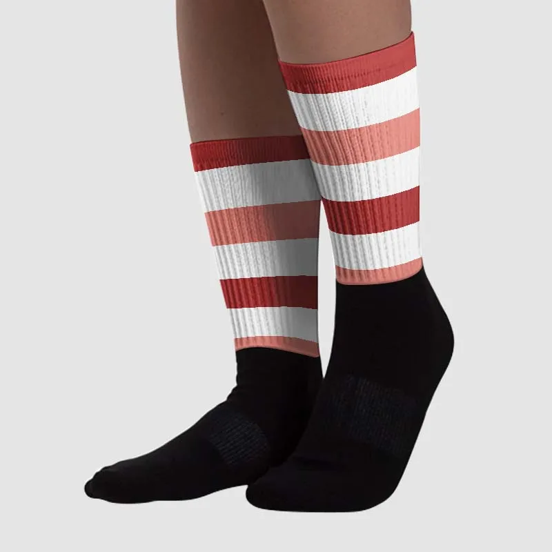 Dune Red 13s DopeSkill Sublimated Socks Horizontal Stripes Graphic sold by DopeSkill product image thumbnail 2