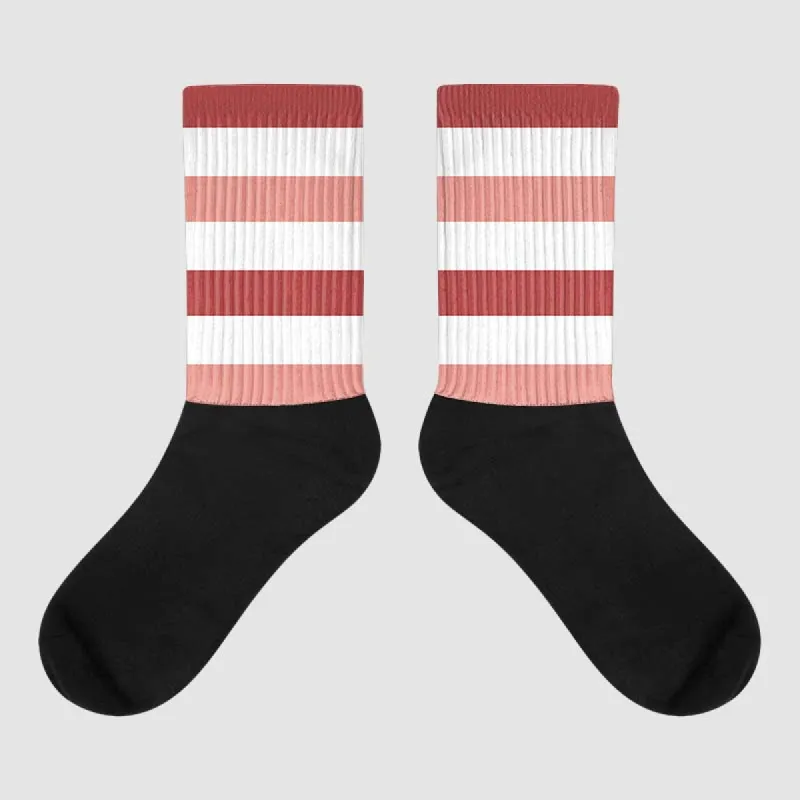 Dune Red 13s DopeSkill Sublimated Socks Horizontal Stripes Graphic sold by DopeSkill